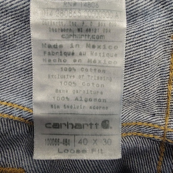Carhartt Loose Fit Jeans Men's Size 40x30 Blue Straight Medium Wash - Picture 2 of 8